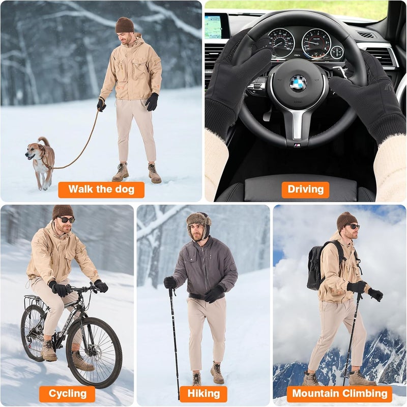 Moon Kitty Mens Lightweight Running Gloves Winter Waterproof Cold Weather - Image 2